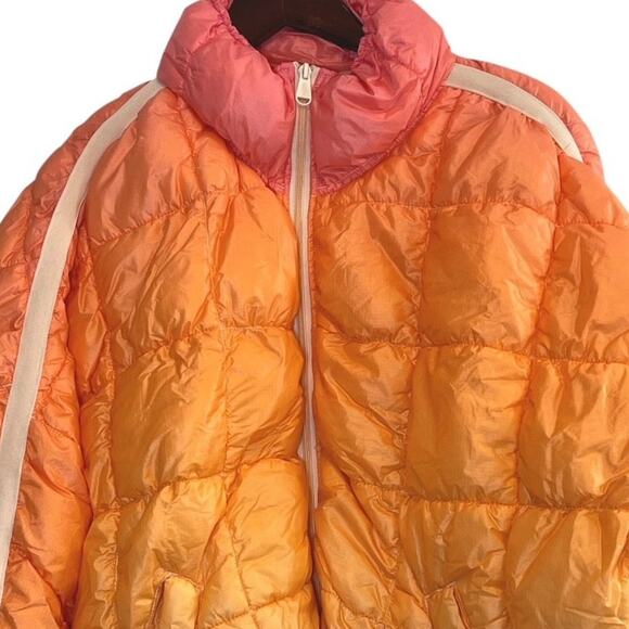 Free People FP Movement Pink Ombre Scrunchy Glossy Pippa Puffer Jacket Small NEW - Picture 4 of 10